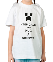 Детская футболка keep calm and hug a creeper  фото