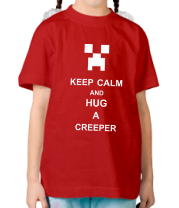 Детская футболка keep calm and hug a creeper  фото