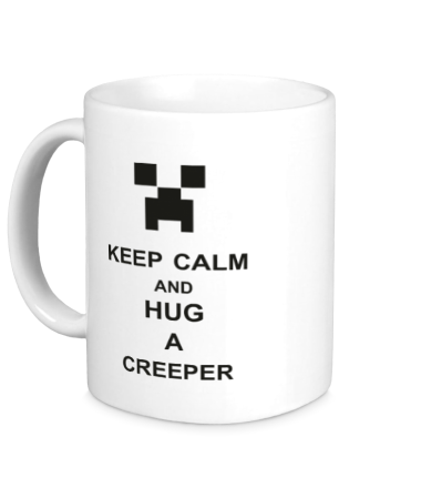 Кружка keep calm and hug a creeper 