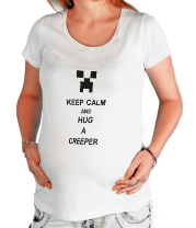 Футболка для беременных keep calm and hug a creeper  фото