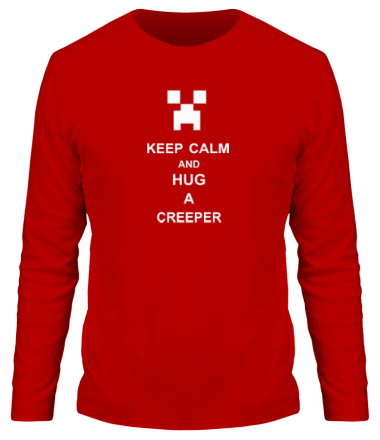 Мужская футболка длинный рукав keep calm and hug a creeper 