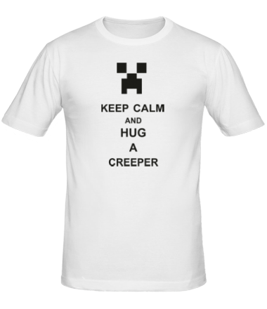 Мужская футболка keep calm and hug a creeper 