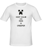 Мужская футболка keep calm and hug a creeper  фото