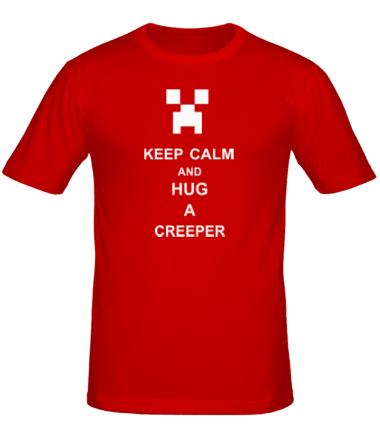 Мужская футболка keep calm and hug a creeper 