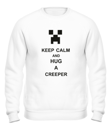 Толстовка без капюшона keep calm and hug a creeper 