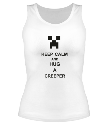 Женская майка борцовка keep calm and hug a creeper 