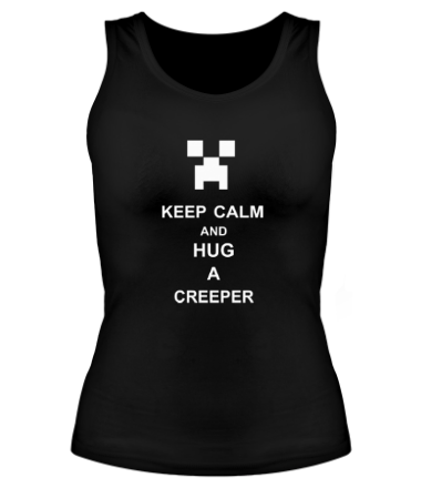 Женская майка борцовка keep calm and hug a creeper 