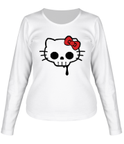 Женская футболка длинный рукав Китти череп фото