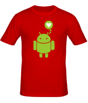 Мужская футболка Андройд влюблен  фото