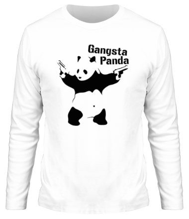 Мужская футболка длинный рукав Gangsta Panda