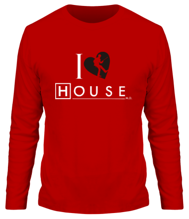 Мужская футболка длинный рукав I Love House