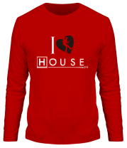 Мужская футболка длинный рукав I Love House фото