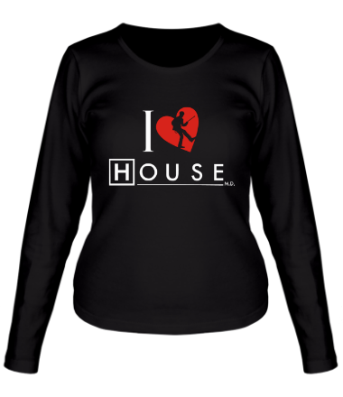 Женская футболка длинный рукав I Love House