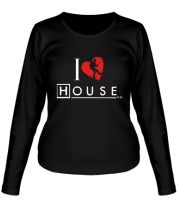 Женская футболка длинный рукав I Love House фото