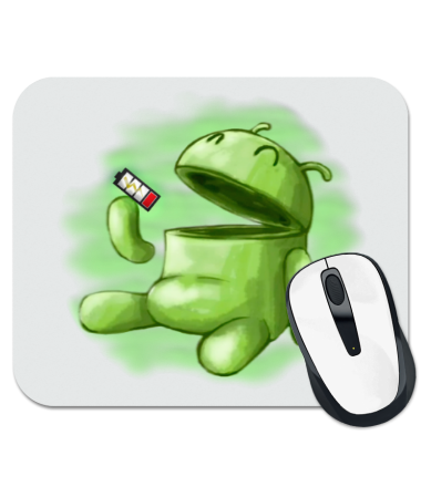 Коврик для мыши Android Eats battery