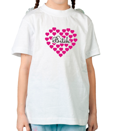 Детская футболка Bitch сердце