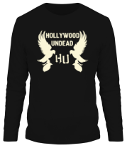Мужская футболка длинный рукав hollywood undead glow фото