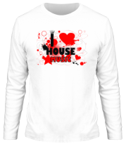 Мужская футболка длинный рукав House music  фото