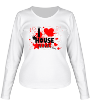 Женская футболка длинный рукав House music  фото