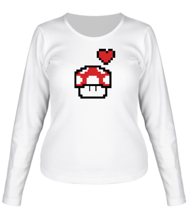 Женская футболка длинный рукав Влюбленный грибок из игры 