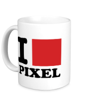 Кружка i love pixel - я люблю пиксили