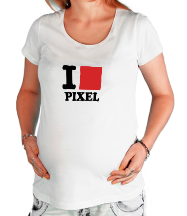Футболка для беременных i love pixel - я люблю пиксили