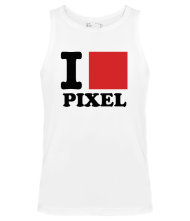 Мужская майка i love pixel - я люблю пиксили
