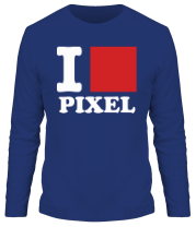 Мужская футболка длинный рукав i love pixel - я люблю пиксили фото