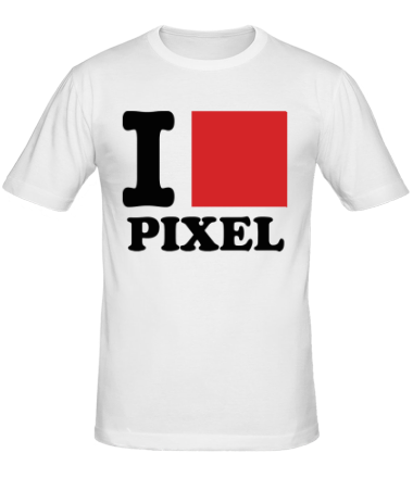 Мужская футболка i love pixel - я люблю пиксили