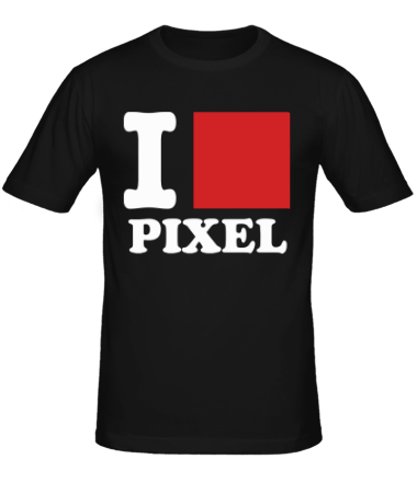 Мужская футболка i love pixel - я люблю пиксили
