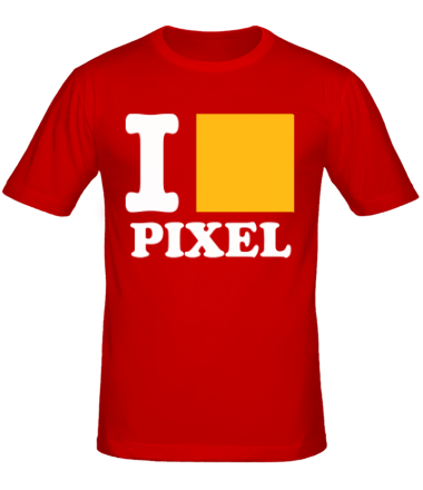 Мужская футболка i love pixel - я люблю пиксили