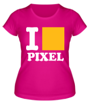 Женская футболка i love pixel - я люблю пиксили фото