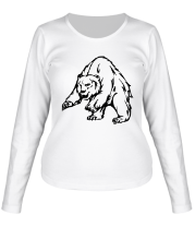 Женская футболка длинный рукав Медведь фото