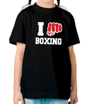 Детская футболка i love boxing - я люблю бокс фото