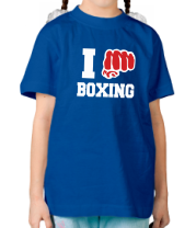 Детская футболка i love boxing - я люблю бокс фото