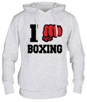 Толстовка худи i love boxing - я люблю бокс фото