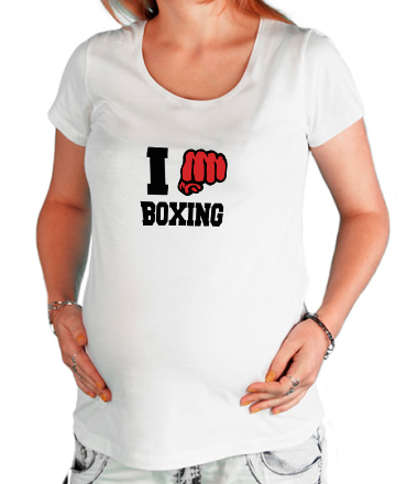 Футболка для беременных i love boxing - я люблю бокс