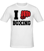 Мужская футболка i love boxing - я люблю бокс фото
