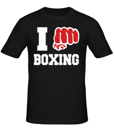 Мужская футболка i love boxing - я люблю бокс