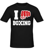 Мужская футболка i love boxing - я люблю бокс фото
