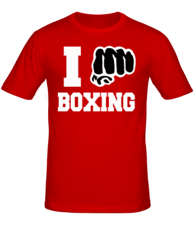 Мужская футболка i love boxing - я люблю бокс