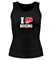 Женская майка борцовка i love boxing - я люблю бокс фото