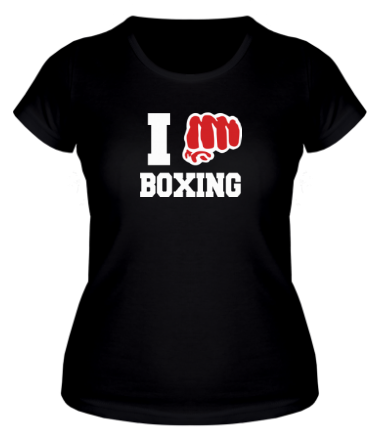 Женская футболка i love boxing - я люблю бокс
