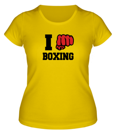 Женская футболка i love boxing - я люблю бокс