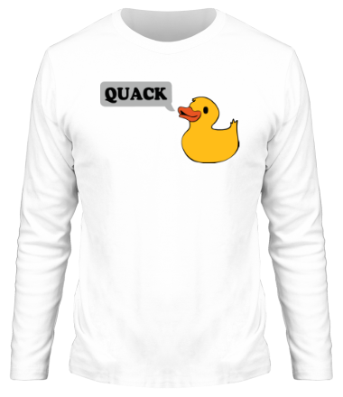 Мужская футболка длинный рукав утка говорит quack